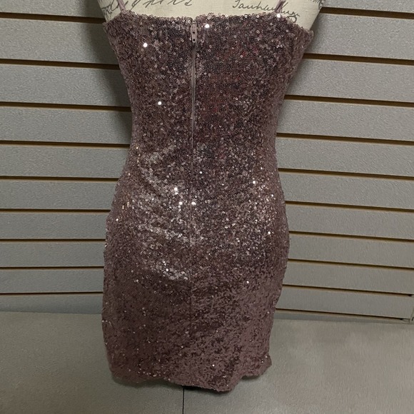 Trixxi Clothing Company Short Formal Party Cocktail Dress Pink Mauve Sequined 7 - Picture 5 of 6